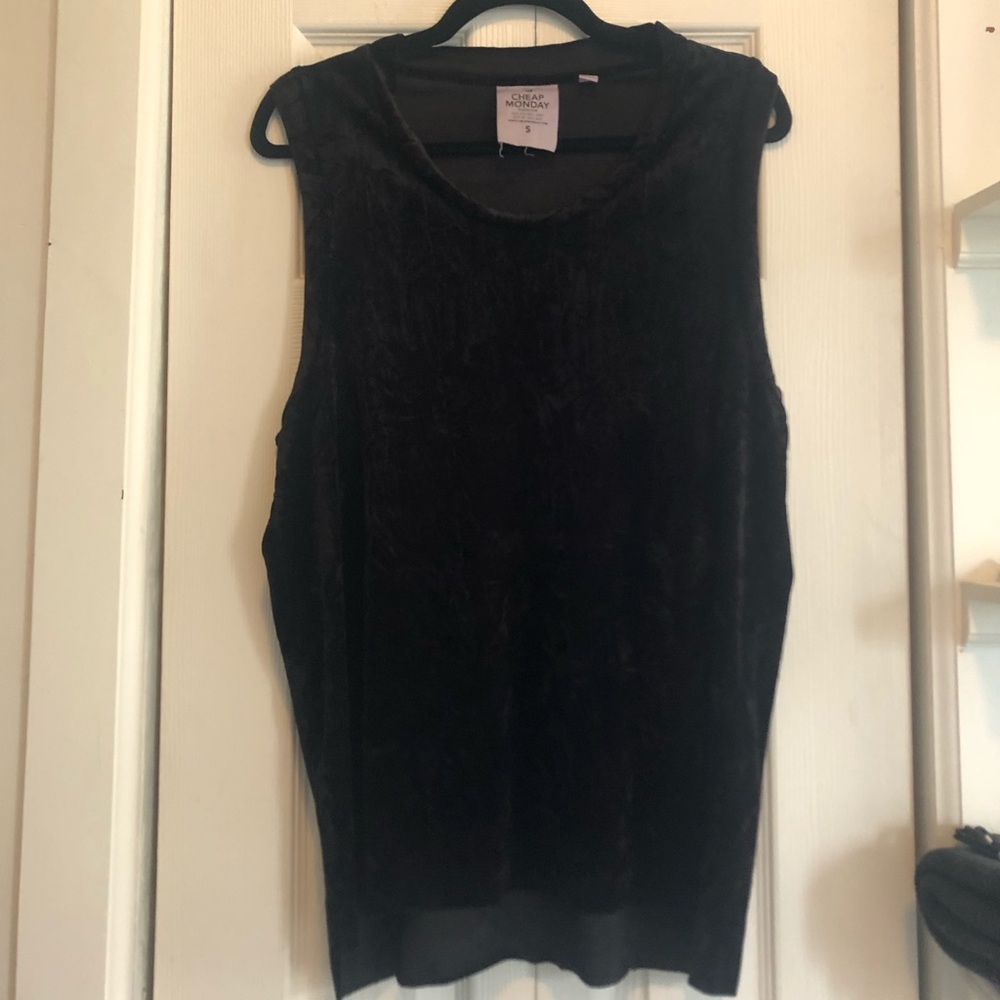 Cheap Monday sleeveless velvet tank